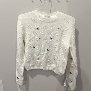 Zara Floral Knot Sweater, Size M, Never Worn
